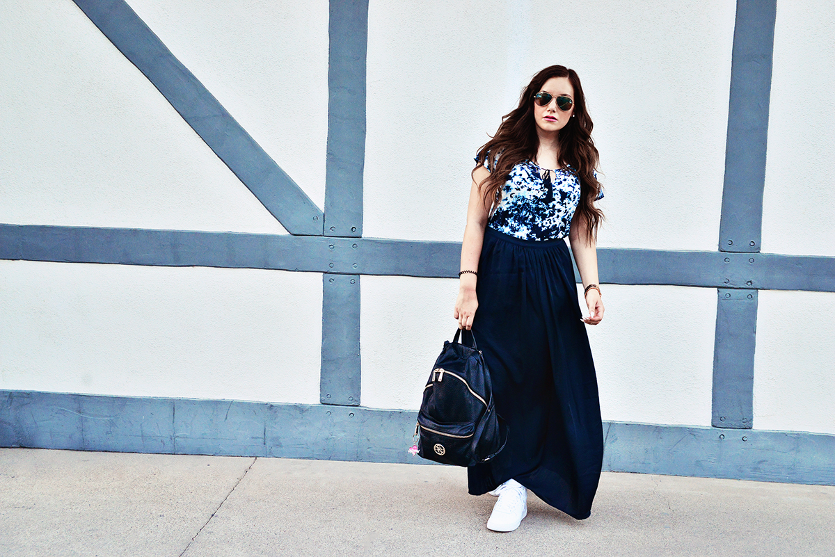 Outfit: Maxi Skirt & Nike Air Force 