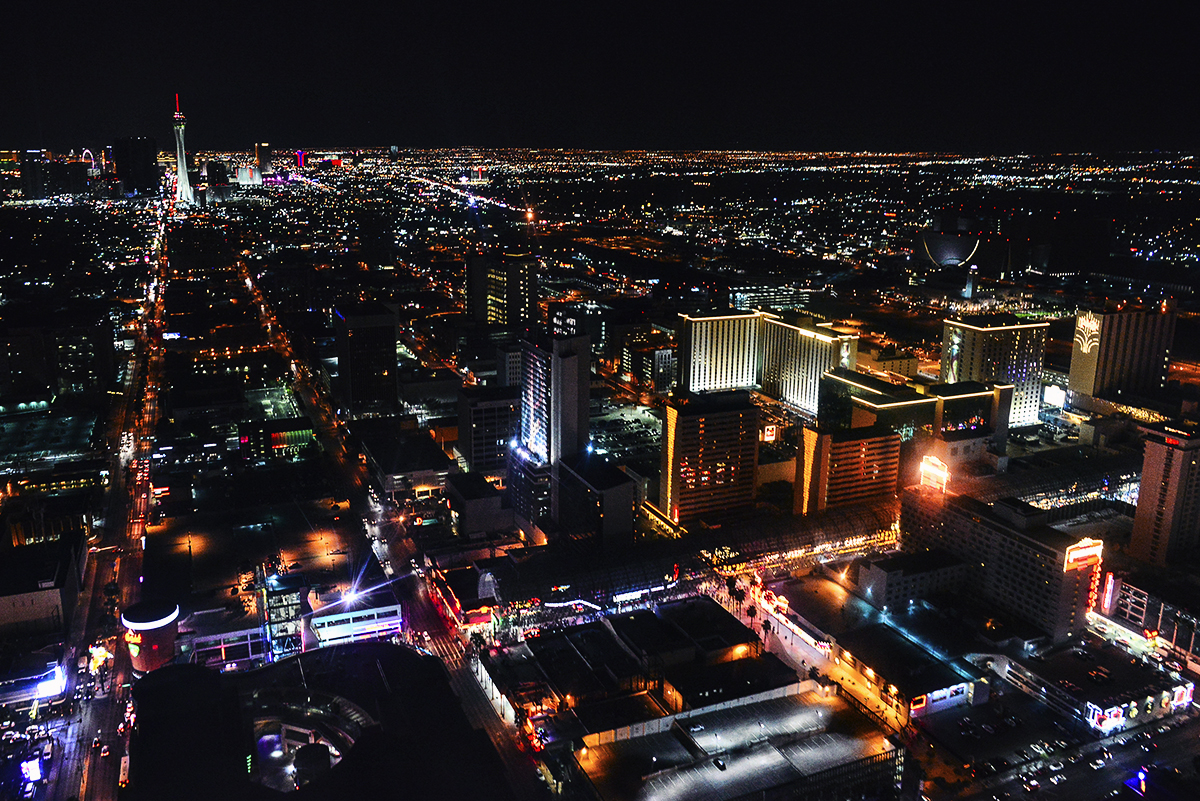 Nighttime helicopter tour over Las Vegas