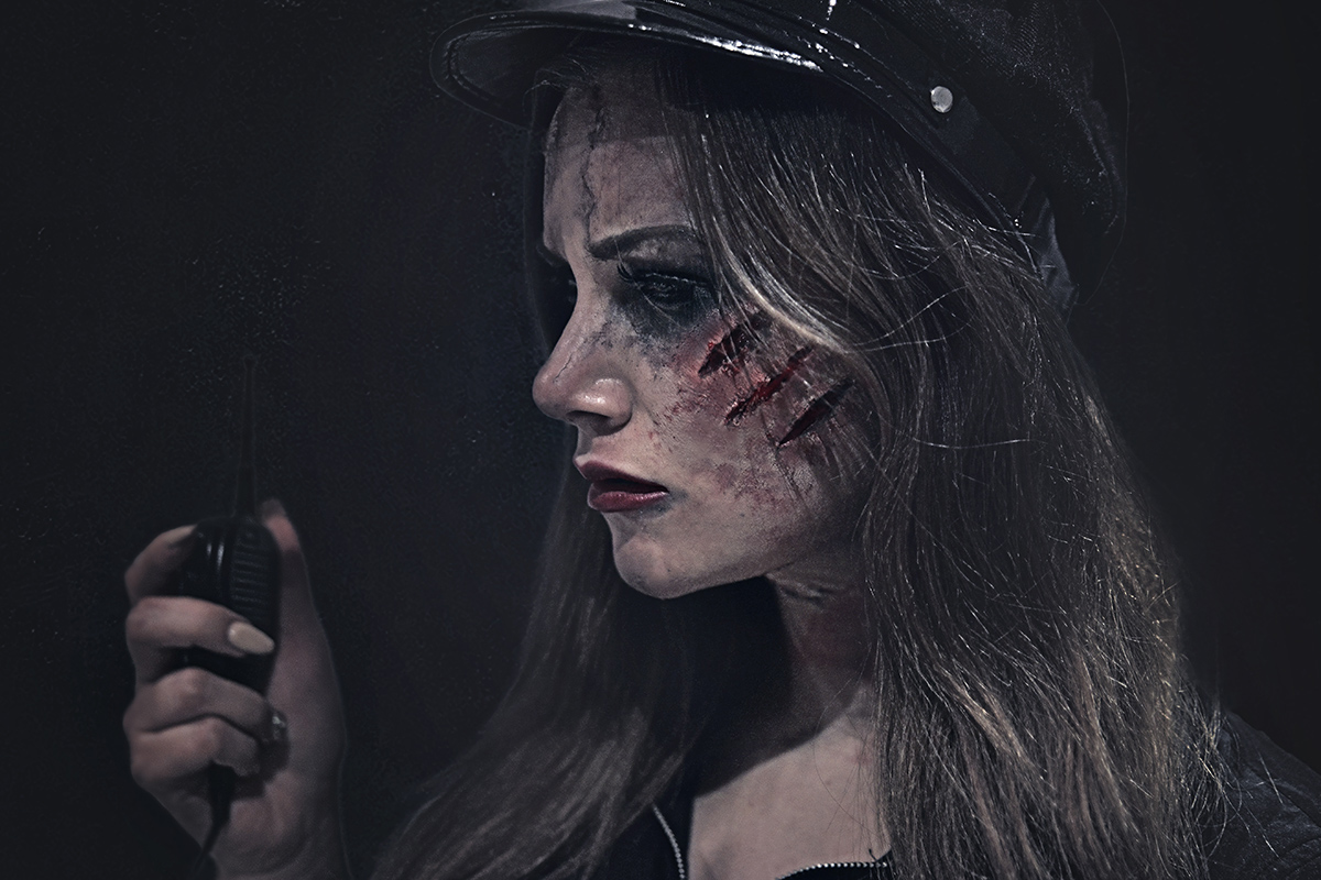 Zombie Cop Halloween Makeup