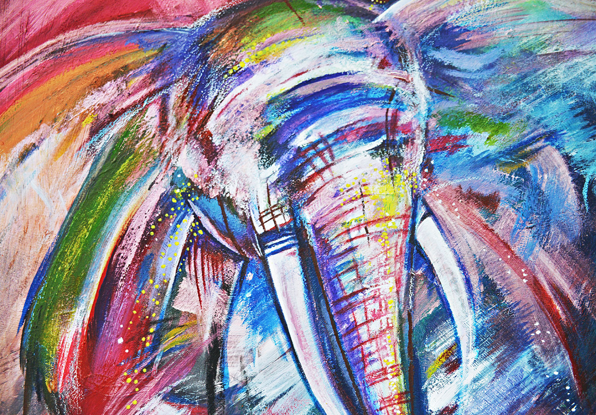 Colorful elephant painting