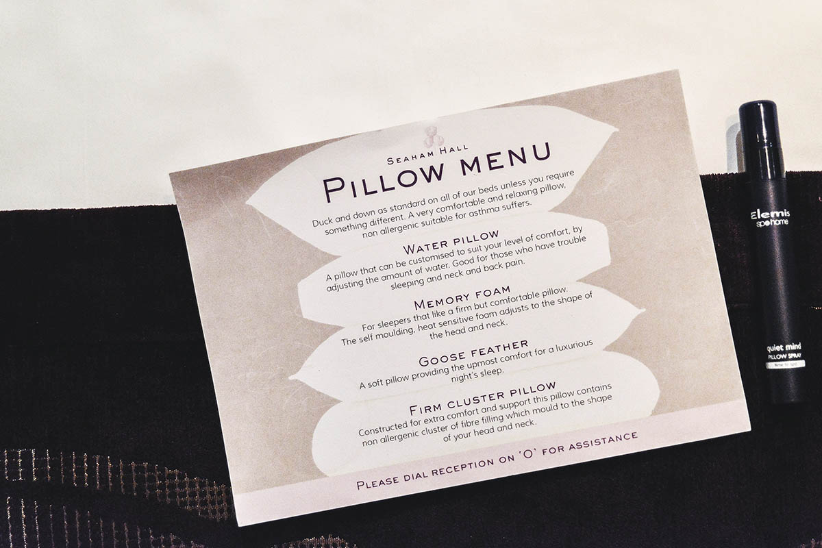 Pillow menu