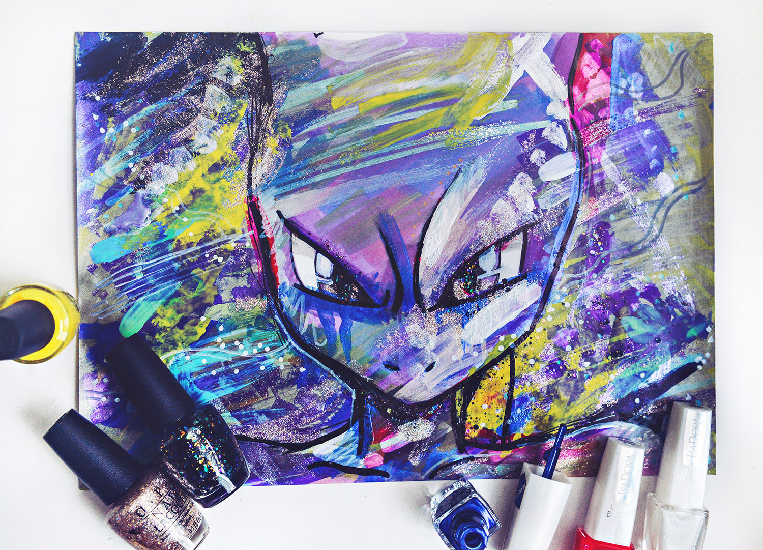 DIY: Nail Polish Painting | Pokémon Go Mewtwo Inspired Painting