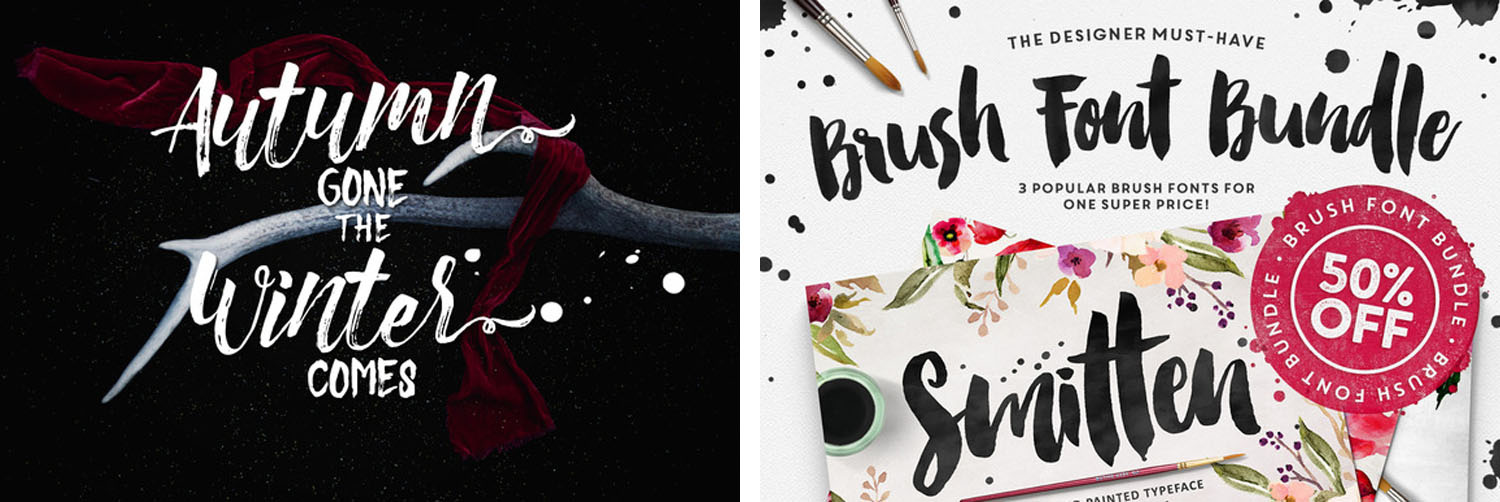 Handwritten brushes from CreativeMarket