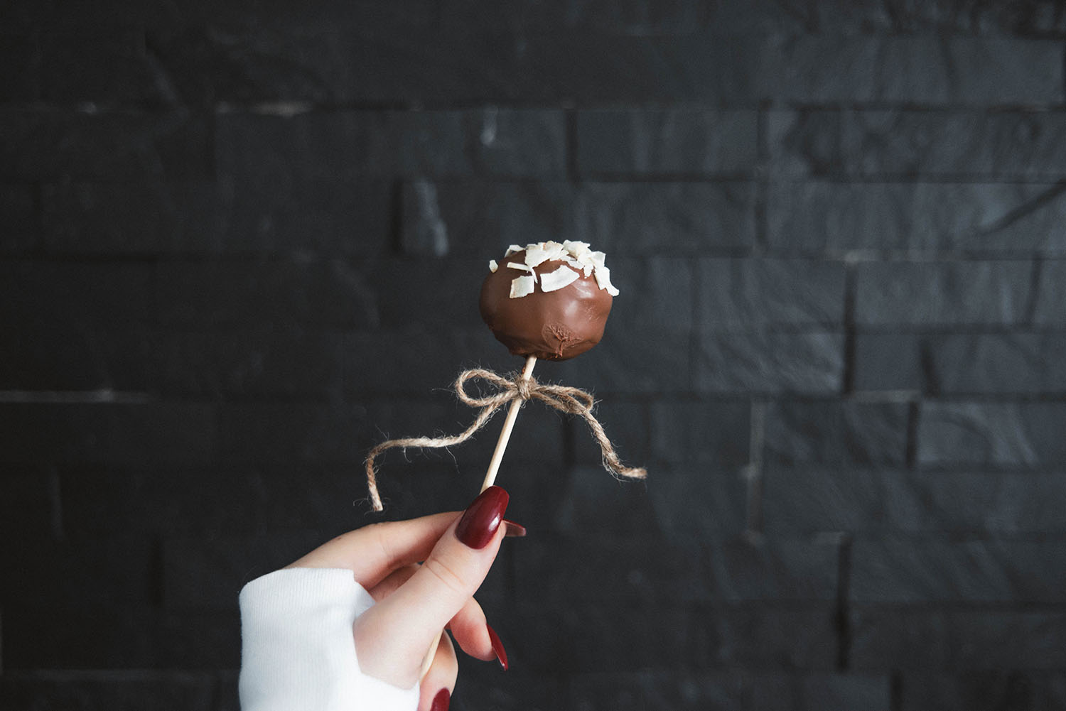 Coffee Cake Pops with coconut chips