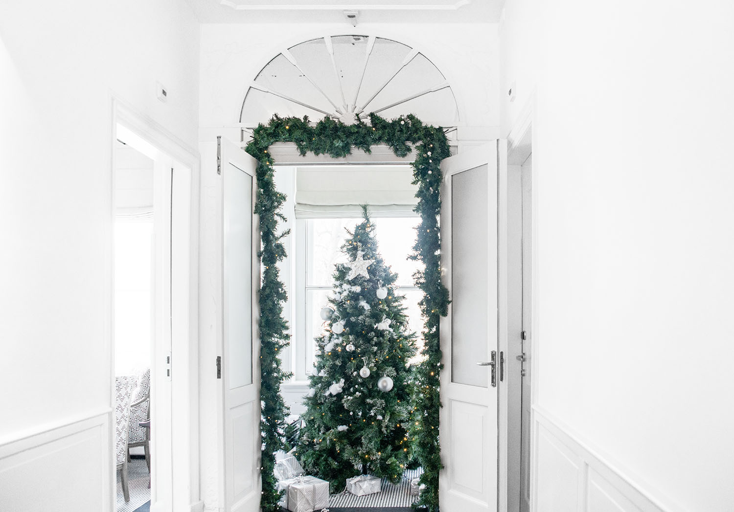 Christmas Tree in white room