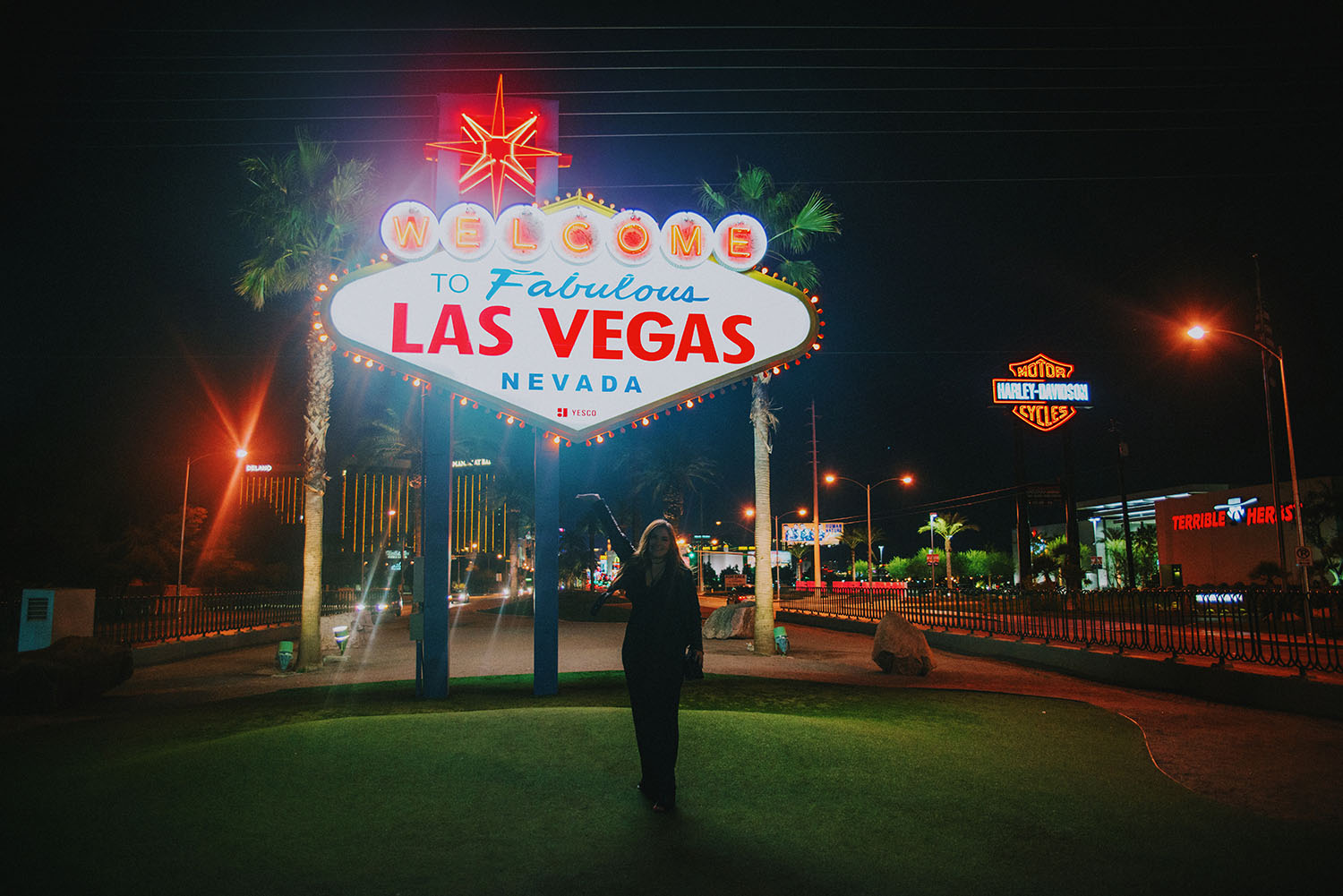 welcome to Las Vegas sign at night, time, Stock Video