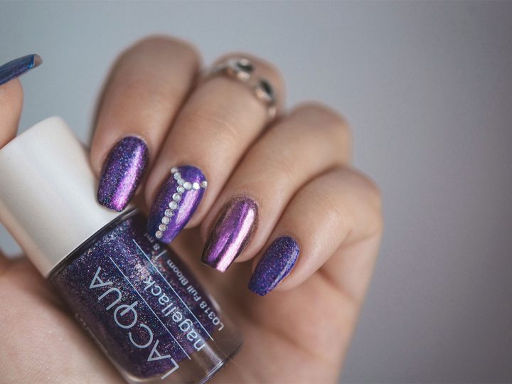 Lacqua Full Bloom & Lachrome - Purple Chrome & Glitter Nails
