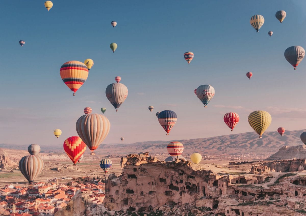 Turkiet Luftballong Flyg luftballong i Kappadokien, Turkiet (MAGISKT