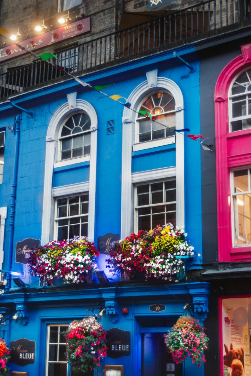 Colorful Victoria Street in Edinburgh