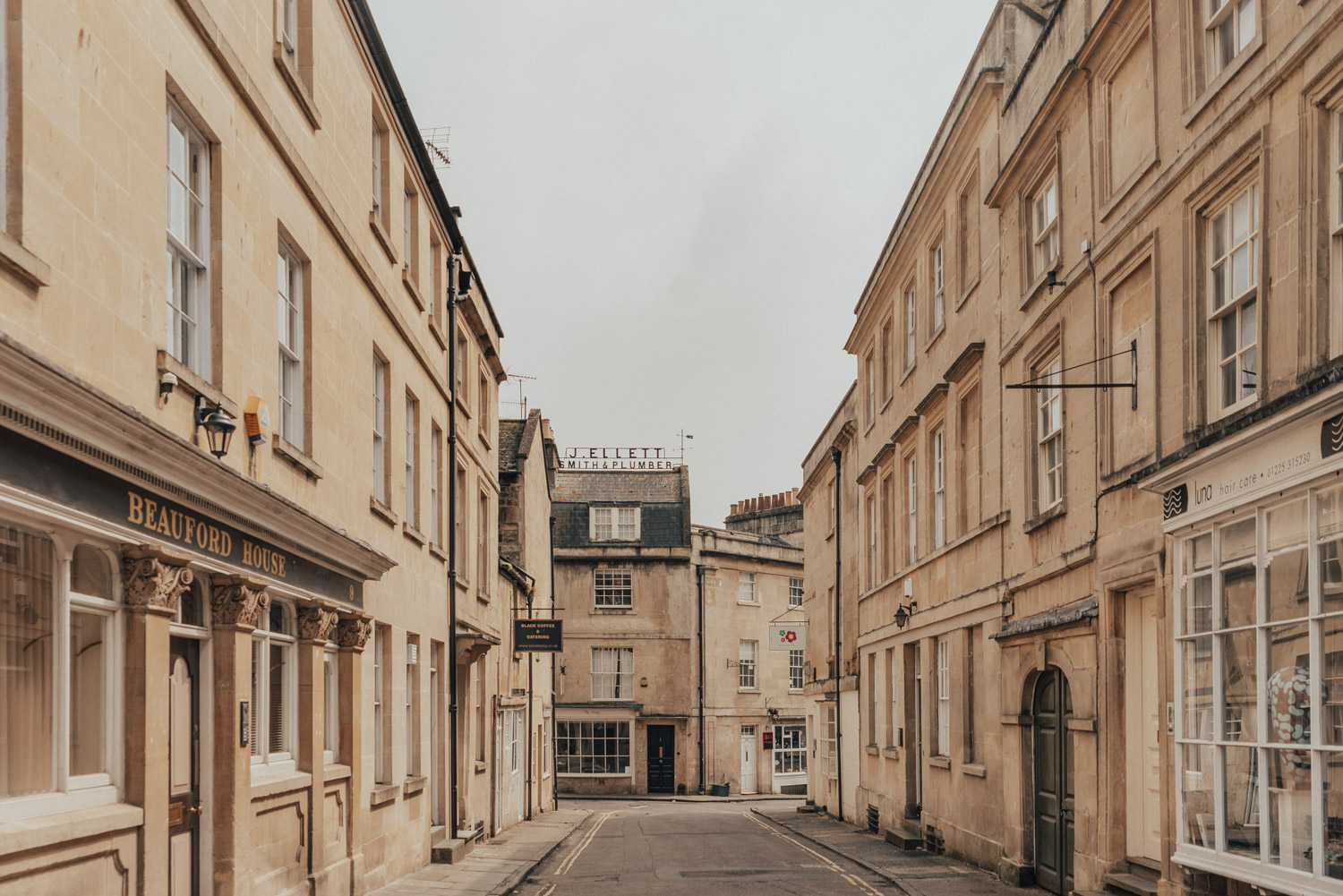 Honey-colored street in Bath, Somerset