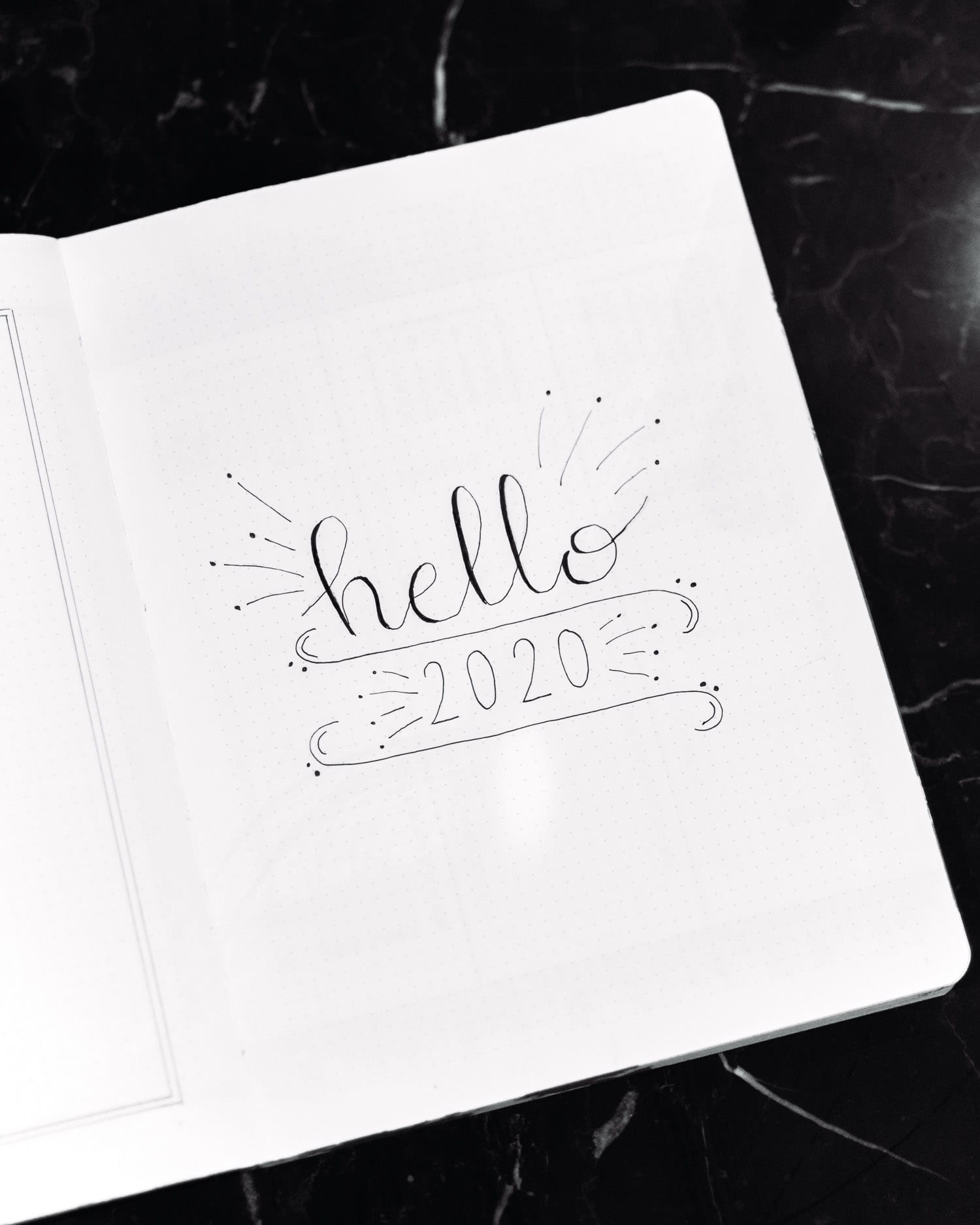 Hello 2020 - Minimalistic Bullet Journal Cover